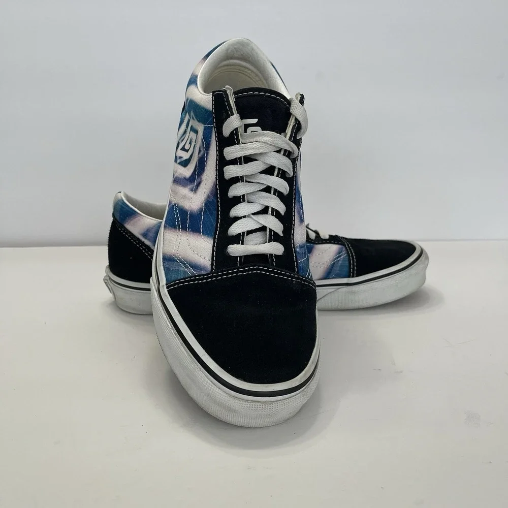 Vans Old Skool Gen Anime Sneakers Black Blue‎ White Mens 7.5 Womens 9